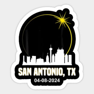 Solar Eclipse 2024 San Antonio Skyline Texas Solar Eclipse Sticker